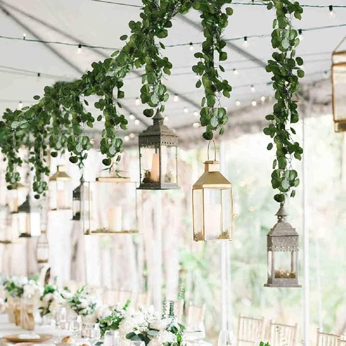 12 Pack 84Ft Artificial Vines Hanging Greenery Garland Leaves Wall Room Ceiling Decor Fake Vines for Home Kitchen Bedroom Garden Wedding Jungle Party Enchanted Forest Decorations