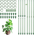 RIFNY Plant Stakes for Indoor Plants, 14 Inch Plant Support Stakes with Clips, Tall Adjustable Plant Sticks for Indoor Monstera Tomato Orchid Potted Plants Flower (16 PCS, Green)