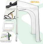 EAGLE PEAK 10x5 Portable Walk in Greenhouse, Pop Up Indoor Outdoor Greenhouse, Green House Kit with Zippered Roll-Up Doors and Windows, Lean-to Design, PE Cover, Clear/White