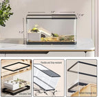 Upgraded 3 GAL Turtle Tank Kit(Tank+3.5W Filter+Basking Platform),Fish Tank Starter Kit, Aquarium for Crabs,Fishes,Amphibians,Reptiles(12 * 7.7 * 7.2 Inch)