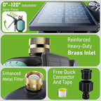 2 Zone Solar Water Timer, Hose Timer with Solar Charging, Sprinkler Timers for Garden Hose with Auto/Manual/Rain Delay Modes, Digital Drip Irrigation System for Lawn/Patio/Garden