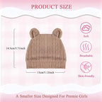 Newborn Baby Girl Hats Mittens Set Cotton Hospital Bow Hat Beanies Caps Gloves for New Born Girls 0-6 Months