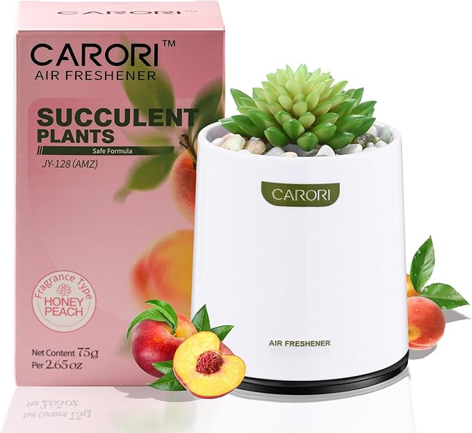 Artificial Succulent Plants with Subtle Peach Scent, Faux Indoor Plants for Home Decor, Small Fake Plant for Bathroom, Bedroom, Office Decor, Aesthetic Room Accessories, Housewarming Gift