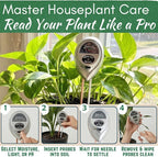 Houseplant Health Meter – 3-in-1 Tool to Prevent Overwatering, Root Rot & Leaf Burn | Test Soil Moisture, Sunlight & pH | Simple, Easy, Battery-Free | Suitable for Indoor, Outdoor & Potted Plants