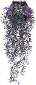 PASYOU Artificial Ivy, Hanging Vine Plastic Plants Grass Leaves Foliage Vines, UV Resistant Greenery Fake Flowers for Home Indoor Outdoor Garden Door Wall Wedding Party DIY Decoration - Purple 2 Pack
