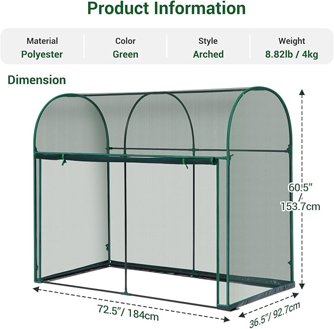 Ohuhu Crop Cages for Garden Plant: 6x3x5 Ft Tent Cage, Plant Netting Cover with Zipper, Garden Bed Cover, Plant Cover from Animal Wind-Resistant Garden Cage for Fruit Vegetable Flower