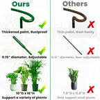 10-Pack Adjustable Height Snake Plant Support Stakes- Sturdy, Rust-Resistant Plant Supports for Indoor and Outdoor Potted Plants (16x10Inch) - Flower and Garden Peony Support