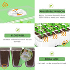 YAUNGEL Seed Starting Trays, 10 Pack 120 Cells Thicken Seed Starter Tray Kit with Humidity Dome/Heightened Lids Durable Growing Trays for Greenhouse & Gardens, White