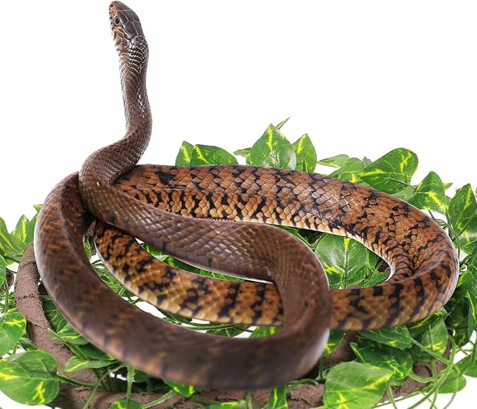 Canlierr 4 Pcs Reptile Vines, Flexible Bendable Jungle Climbing Vine Terrarium, Fake Plants for Reptiles, Artificial Leaves Terrarium Tank Pet Habitat Decor for Bearded Dragons, Lizard, Snake, Gecko