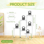 iDavosic.ly Plant Stand Indoor Outdoor, 6 Tier Corner Metal Flower Display Holder Shelf, Folding Tall Orchid Rack for Patio Balcony Porch Garden Living Room House, Wrought Iron - White