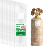 GREANER Mushroom Spawn Bag, 3 Mil Spawn Bag with Microporous Filter Patchs, Mushroom Growing Kit for Substrates, Grains, Plant, Bamboo(4"x3"x20")