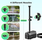 POPOSOAP Solar Fountain Pump, 45W Solar Pond Pump Kit with 340GPH Flow Rate Adjustable, PVC Tubing Solar Powered Water Pump for Outdoor Fountains, Garden, Ponds, Pools, Fish Tank, Backyard P145H