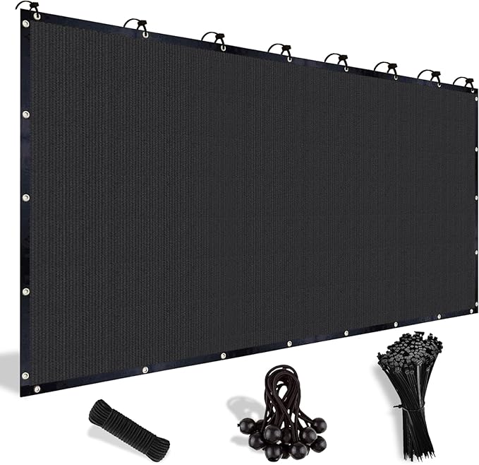 Shade&Beyond 90% Sun Shade Cloth with Grommets, 5' X 6' Pergola Shade Cover Canopy, Mesh Tarp Sun Screens for Patio, Outdoor, Garden, Backyard, Black