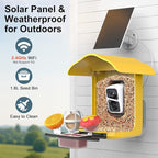 birdsnap® PAV-Bird Feeder with Camera,2K HD with 64GB Card, AI Identify Smart Bird House Cam Solar Panel,Live Stream,Motion Detection,Auto Record Video for Backyard Outdoors,Ideal Gift for Bird Lover