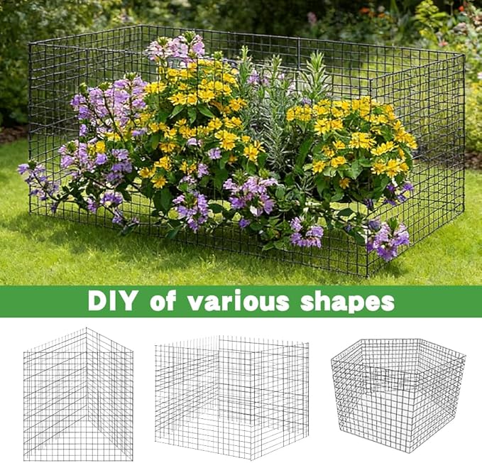 5 Pack Round Plant Protector from Animals, 12'' x 12'' Metal Plant Cages, 15 PCS Metal Mesh to Keep Animals Out, Garden Protection Bunny Barricades, Wire Plants Protectors for Rabbits Chicken Duck