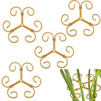 4PCS Iron Monstera Plant Support - 4.1IN Plant Support Stakes for Indoor Plants, Stable Plant Stakes and Supports, Ideal Plant stem Support for Turtle Shell Bamboo & Houseplants
