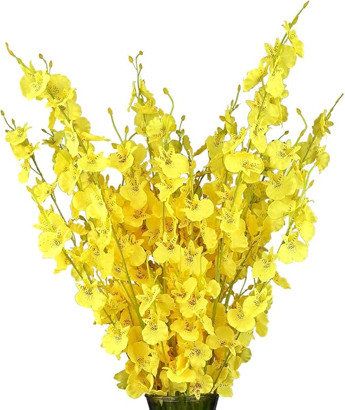 Artificial Flowers Orchids Silk Fake Flowers in Bulk, 11 Pcs (Each 28”), for Wedding Festive Party Home Office Decoration, No Include Vase.