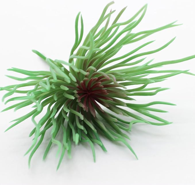Mini Small Artificial Air Plants, Look Real Succulants Plant Faux Greenery Bromeliads for Garden Home Office Decoration (Green and Red)