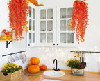 RECUTMS Artificial Hanging Plants Fall Faux Eucalyptus Leaf Fake Hanging Plants Fall Hanging Vines Artificial Flowers Faux Autumn Plants for Thanksgiving Indoor Outdoor House Wedding Party(Gold)