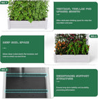 Elevated Raised Garden Bed with Trellis,Resin Planter Boxes Outdoor for Backyard Balcony,Large Patio Planter Box for Herbs Flowers Vegetables(Ashen)
