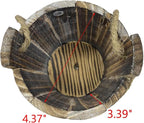MY MIRONEY 20 OZ Plant Pots, Vintage Wooden Barrel Planter - Solid Rustic Garden Flower Pot with Metal Handles & Frame for Indoor Planter, Office Home Decor, Garden Home Plants, 5.12" x 3.82"