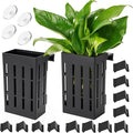 Borlech Upgraded Large Aquarium Plant Holder with Hooks and Suction Cups for Fish Tank Aquaponic Plant Cultivation and Aquascape Decorations (Black)