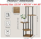 AZERPIAN Plant Stand 5 Tier Indoor Metal Flower Shelf for Multiple Plants Corner Tall Flower Holders for Patio Garden Living Room Balcony Bedroom, Black (5 Tier-Black)