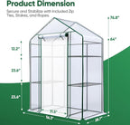 Quictent Essential Walk-in Greenhouse for Outdoors, 56x29x77 inch Portable 3-Tier 4-Shelf Garden Hot House Kit with Plastic Cover for Winter Seed Starting Plant Protection Backyard Patio, Clear