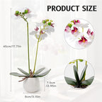 Fake Orchid in Vase Artificial Orchids That Look Real with Pot Artificial Flowers for Home Decor (White)