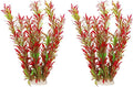 2 pcs Aquarium Decor Plastic Plants Extra Large 21 Inches Artificial Fish Tank Plants Tall Fish Tank Decorations Artificial Green Water Plants (Wine)