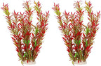 2 pcs Aquarium Decor Plastic Plants Extra Large 21 Inches Artificial Fish Tank Plants Tall Fish Tank Decorations Artificial Green Water Plants (Wine)