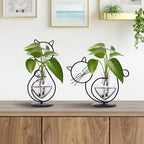 Plant Terrarium Plants Propagation Station Cat Lover Gifts for Women Home Office Decor Cat Desk Accessories