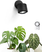 Barrina TR40a Track Plant Lights for Indoor Growing, 40W Ceiling Grow Lights with Adjustable Beam Angle (15°-60°), 5000K Full Spectrum Wall Plant Light with Timer for Greenhouse, Black Cover