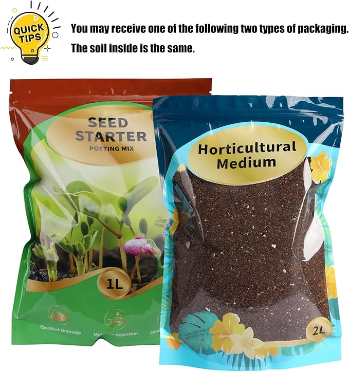 Doter Seed Starter Potting Soil Mix 1qt, Seed Starting Mix for Germination and Growth, Loamy Compost Well-Drainaged Soil Fit for Vegetable, Flower, houseplant