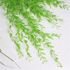 PASYOU Artificial Hanging Vines, Fake Simulation Weeping Willow Plants Decor Greenery Leaves Ivy for Wedding Indoor Outdoor Home Garden Balcony Patio Planter Filler DIY Decoration - Green 10 Pack