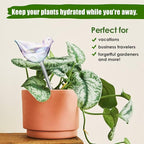 NiHome Glass Plant Self Watering Bulbs 3-Pack Iridescent Pearl Home Potted Planter Watering Bulbs Insert Decorative Devices Vacation Automatic Watering Spikes Indoor and Outdoor (Swan, Snail & Bird)