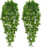 Waipfaru Fake Hanging Plants, 2pcs Artificial Potted Plant, Faux Ivy Pothos Vines Greenery for Wall Home Bedroom Living Room Aesthetic Kitchen Office Aesthetic Kitchen Indoor Outdoor Decor