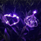JJGoo Solar Firework Lights, 2 Pack 120 LEDs 2 Lighting Modes Solar Garden Lights Outdoor Waterproof for Yard Patio Walkway Pathway Party Wedding Christmas Decorative - Purple