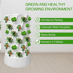 Hydroponic Tower, 14-Layer Hydroponics Growing System Kit with 70 Slots, Vertical Garden System with 20L Water Tank and Pump for Indoor Outdoor Home, Balcony & Patio (48 Slots)