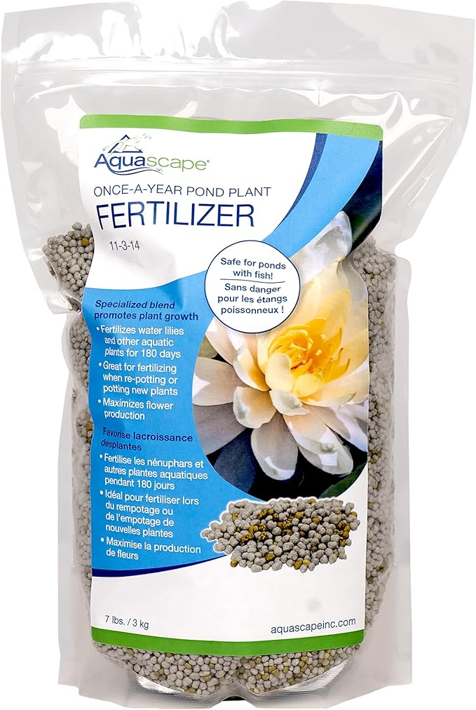 Aquascape Once-A-Year Pond Plant Fertilizer, Granular, 7 Lb / 3.18 Kg, Long-Lasting Nutrients for Water Garden Plants, 89014