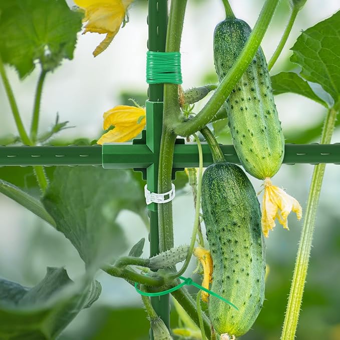 Extra Large Cucumber Trellis for Raised Bed, U-Shape Garden Trellis for Climbing Plants Outdoor,Adjustable Metal Arch Vegetables Trellis,Plant Support Garden Stakes for Vine (Green,65"x49.2"x23.6")