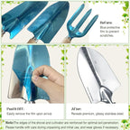 Garden Tools 9-Piece Heavy Duty Gardening Hand Tools with Floral Organizer Tote Bag, Rust-Proof Garden Tool Set, Thickened Repotting Mat, Gardening Gifts for Women Mom, Green
