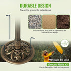Backyard Expressions Outdoor Garden Bird Bath - Bronze - Weather Resistant Polyresin - 27 Inch