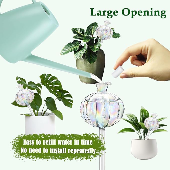 4 Pack Self Watering Planter Insert,Plant Watering Devices Plant Watering Globes for Indoor Plants,Easy Plants Live Houseplants Self Watering Plant Accessories Indoor Items for Plant Lovers - White