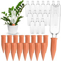 Dandat 32 Pcs 34oz Plant Watering Devices Include Terracotta Self Watering Spikes with 1000ml Plastic Bottles Slow Release Vacation Insert Automatic Plant Waterer Self Water Planter for Garden