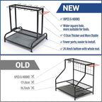 Garden Tool Organizer, Yard Tools Rack Holds 55 Long-Handled Tools/Rakes/Brooms for Garage Organization and Storage, Shed, Outdoor, Lawn, Heavy-Duty Steel, Black, Easy Assembly