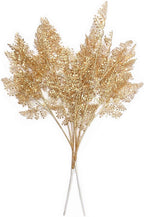 Fake Plants for Christmas Decor, PASYOU Artificial Gold Flowers Plastic Grass Shrubs Leaves Indoor Outdoor Home Garden Party Hotel Verandah Wedding Event Faux DIY Decoration - 30 Inch Golden 2 Bunches