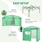 EAGLE PEAK 6x8 Portable Walk in Greenhouse, Pop Up Indoor Outdoor Greenhouse, Green House Kit with Zippered Roll-Up Doors and Windows, Side Door Design, PE Cover, Clear/Green