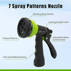 AUTOMAN Recoil Garden Water Hose 50 ft, EVA Curly Water Hose with Brass Connectors, Garden Hose Coil,Includes 7-Pattern Function Sprayer,Retractable,Corrosion Resistant Garden Coil Hose.Green