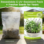 Herb Seeds 15-Pack – 4,500+ Non-GMO Heirloom Seeds for Planting – Indoor & Outdoor Herb Garden Kit with Basil, Cilantro, Rosemary, Thyme, Dill, Sage – Medicinal & Culinary Herb Seeds Variety Pack